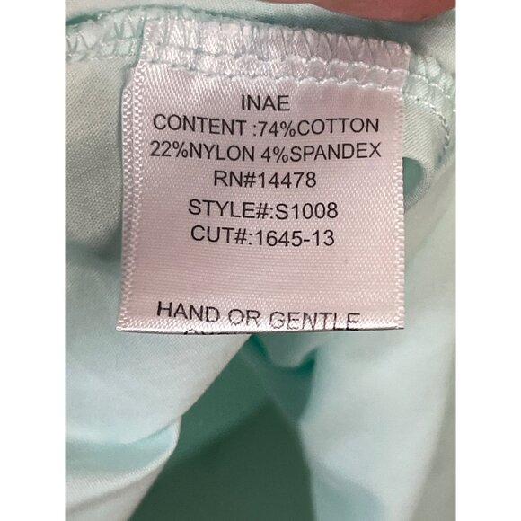 Inae Collection Mint Green Button-Down Asymmetrical Hem Shirt Womens S Cotton/Ny - Picture 5 of 6